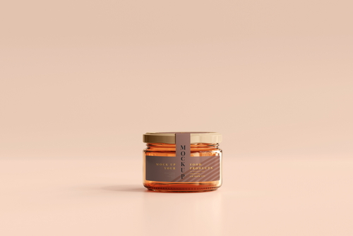 Amber Glass Jar Mockup