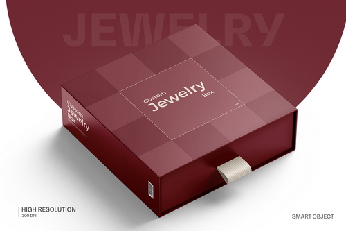 Sliding Jewelry Gift Box Mockup