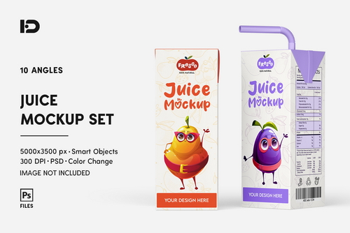 Juice Box Mockup Set