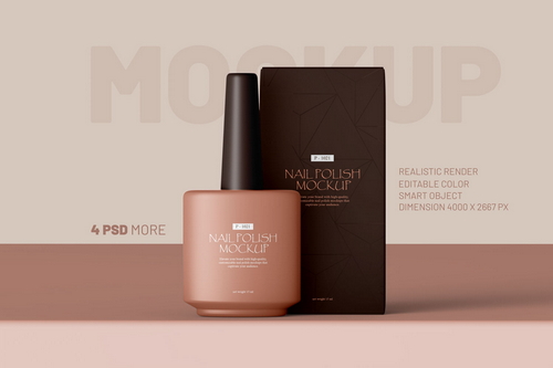 Nail Polish Cosmetic Mockup For Branding