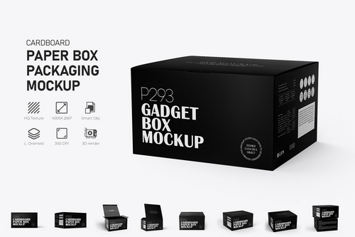 Rectangle Paper Gadget Box Mockup