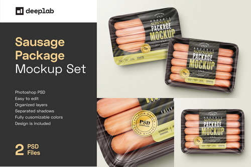 Sausage Package Mockup Set