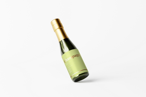 Small Mini Wine or Champagne Bottle Mockups