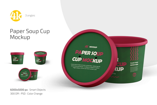 Paper Soup Cup Mockup Set