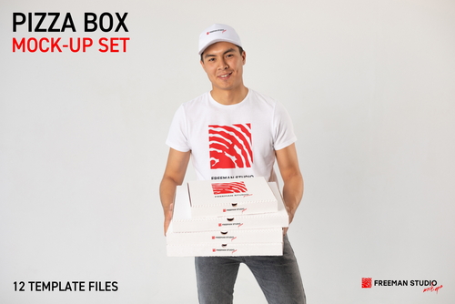 Pizza Box Mock-Up Set
