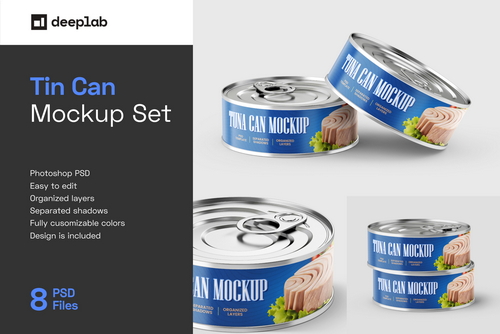 Tuna Tin Can Mockup Set