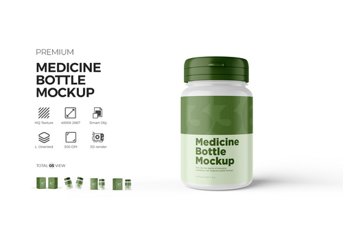 Medicine Bottle PSD Mockup