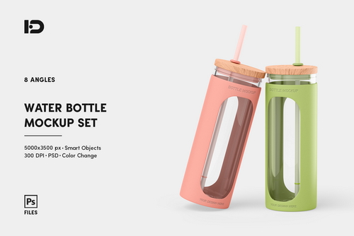 Water Bottle Mockup Set