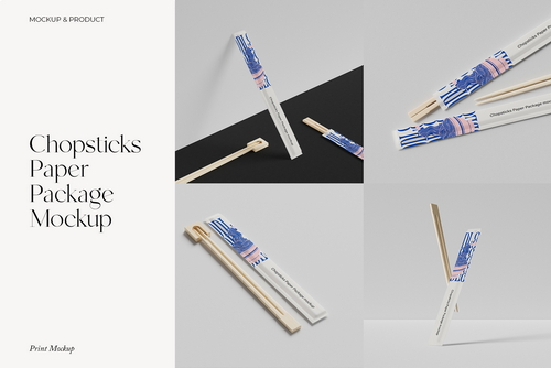Chopsticks Paper Package Mockup