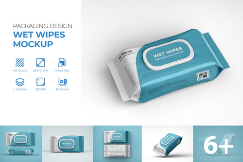 Wet Wipes Packaging Box Mockup