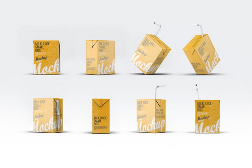 Milk or Juice Small Box Mock-Up