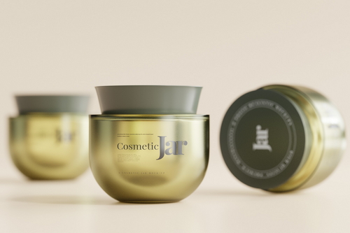 Glass Cosmetic Jar Mockup