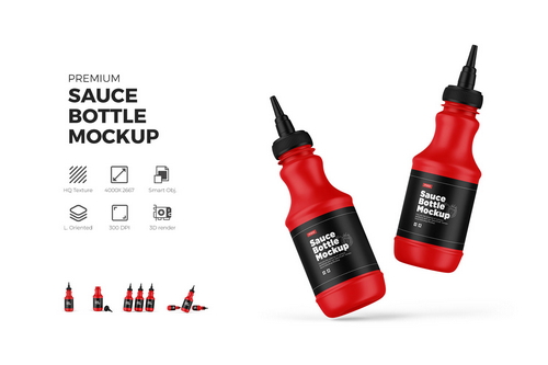 Plastic Sauce Bottle Mockup