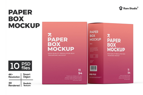 Packaging Cereal Paper Box Mockup