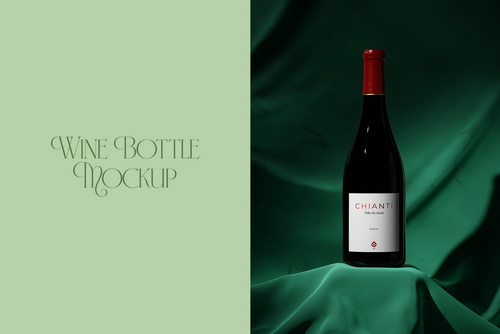 Burgundy Wine Bottle Mockup Vol.01