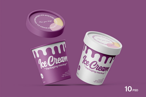 Ice Cream Tub Mockup