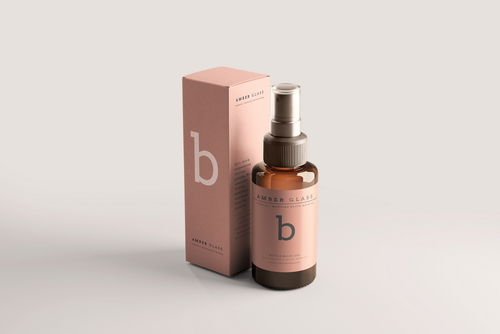 Amber Glass Spray Bottles Mockups