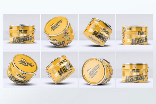 Metal Paint Bucket Mock-Up