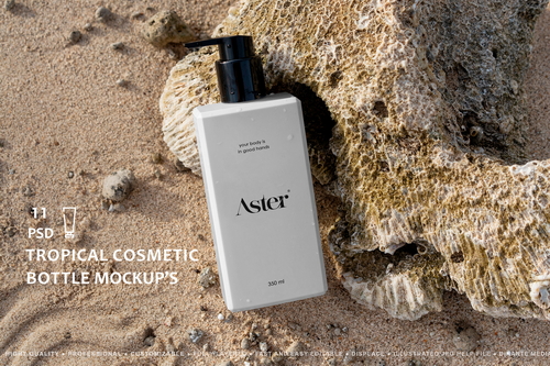 Tropical Cosmetic Bottle Mockups