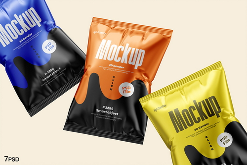 High Quality Snack Bag Mockup