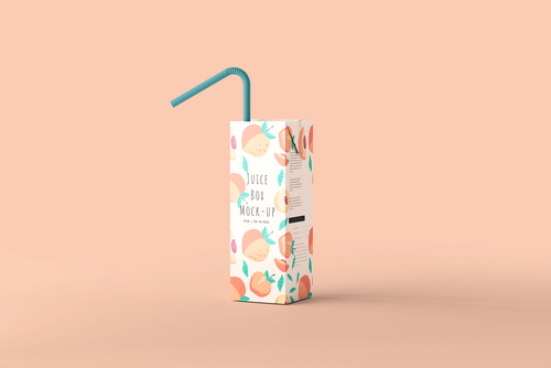 Juice Packet Carton Box Mockups