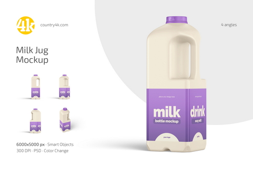 Plastic Milk Jug Mockup Set