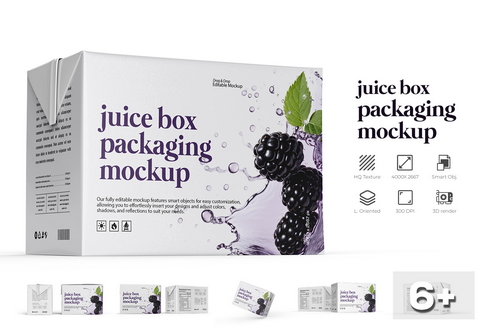 Juice Carton Box Packaging Mockup