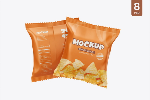 Snack Bag Packaging Mockup