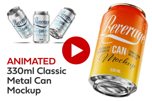 330ml Classic Metal Can Mockup | ANIMATED