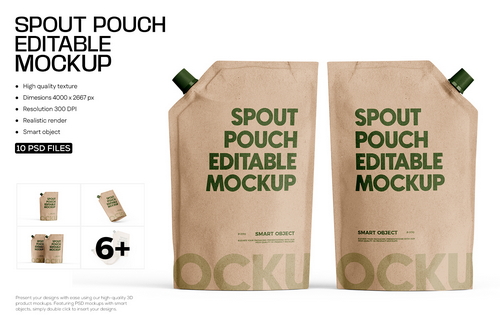 Standup Spout Pouch Mockup