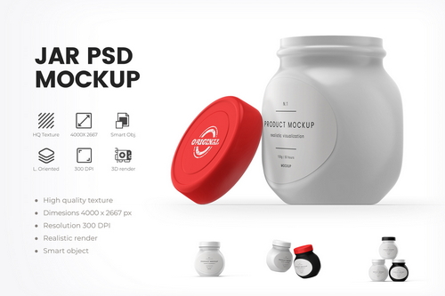 Plastic Jar PSD Mockup