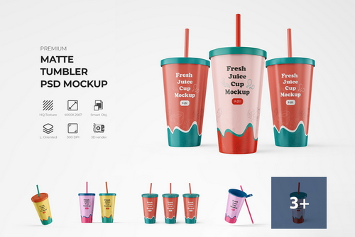 Matte Finish Customizable Tumbler Mockup