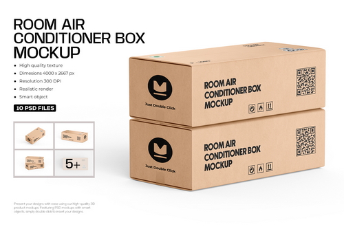 Room Air Conditioner Box Mockup