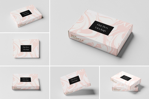 Flat Box Packaging Mockup