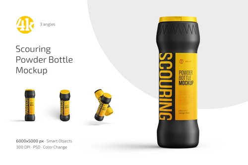 Scouring Powder Bottle Mockup Set