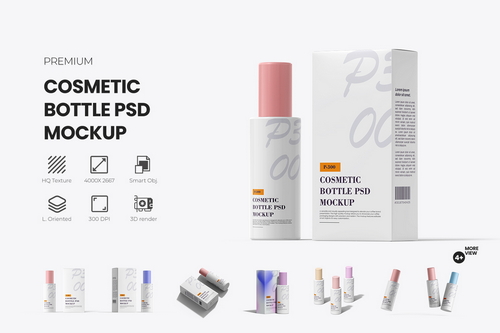 Cosmetic Bottle PSD Mockup
