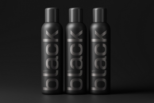 Tall Black Plastic Cosmetic Bottle Mockups