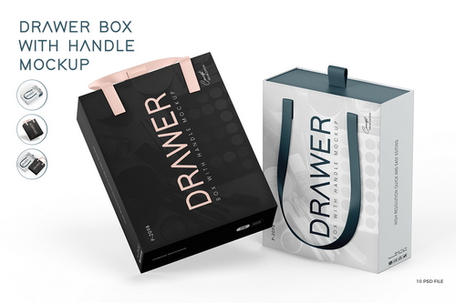 Sliding Gift Box Mockup with Handle