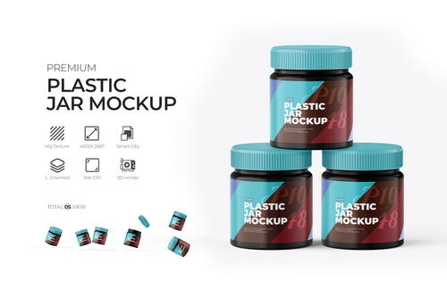 Plastic Jar PSD Mockup