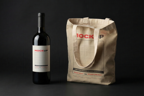 Wine Label and Bag Mockups