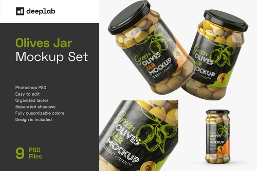 Olives Jar Mockup Set