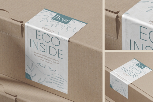 Corner Box Sticker Mockup