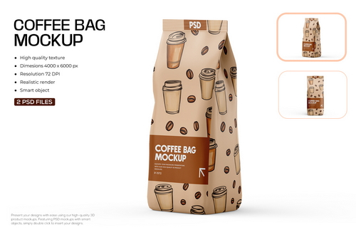 Coffee Pouch Bag Mockup