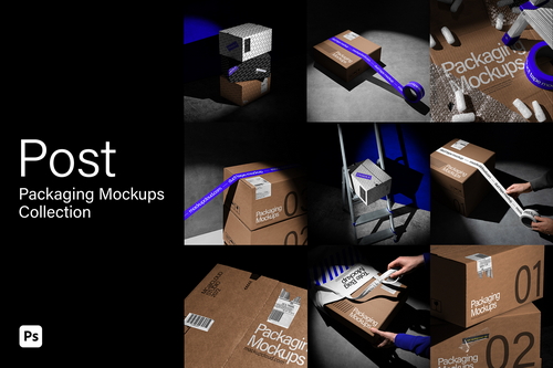 Post Packaging Mockups Kit
