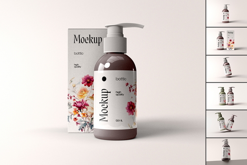 Cosmetic Pump Bottle Mockup