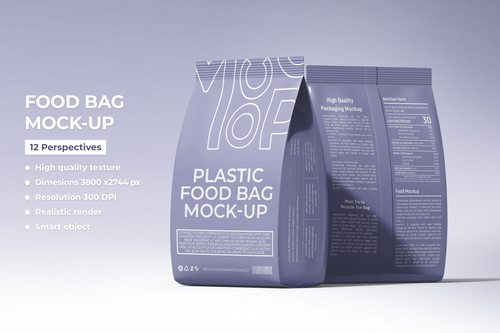 Food Packaging Bag Mockup