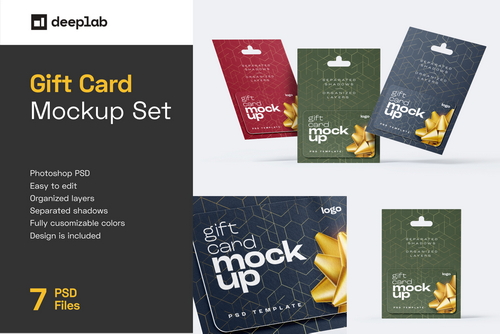 Gift Card Mockup Set