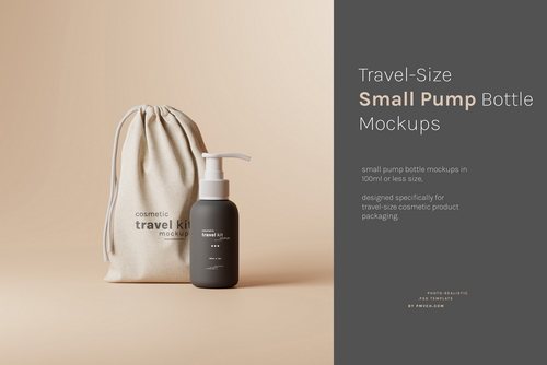 Travel-Size Small Pump Bottle Mockups