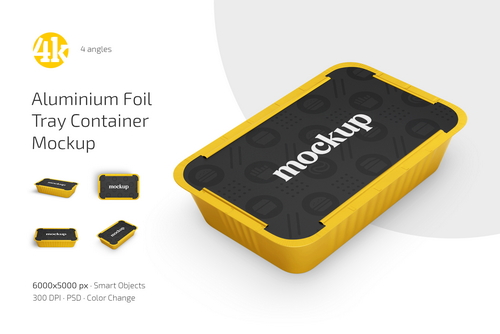 Aluminium Foil Tray Container Mockup Set