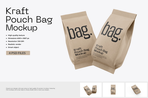Coffee Pouch Bag Packaging Mockup